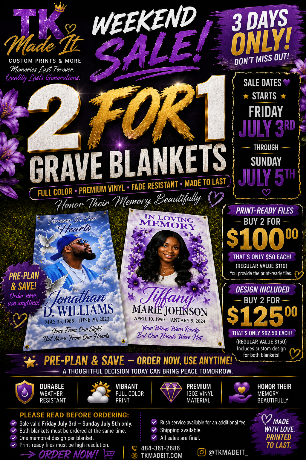 grave blanket sale