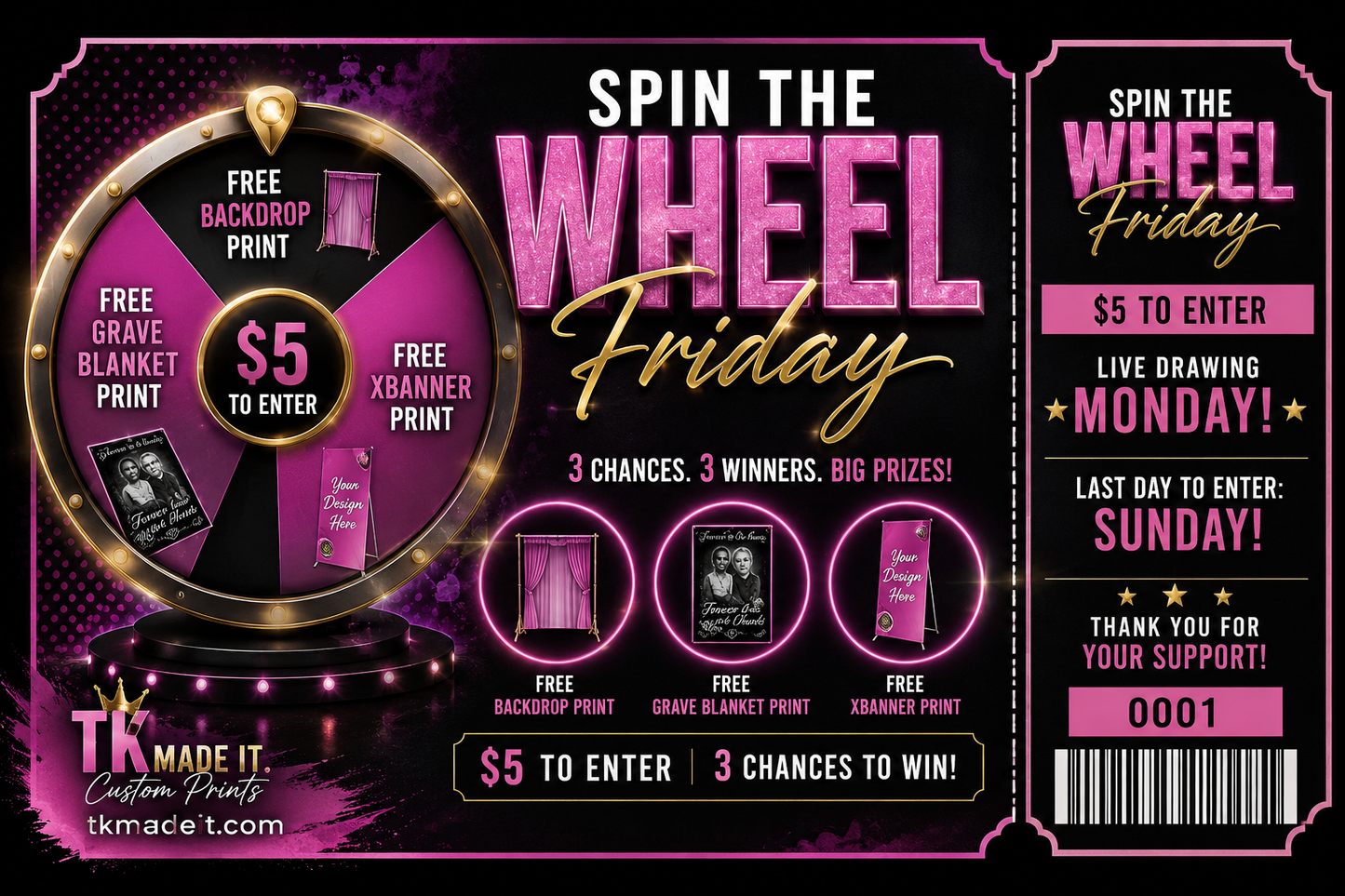 Spin the wheel ticket