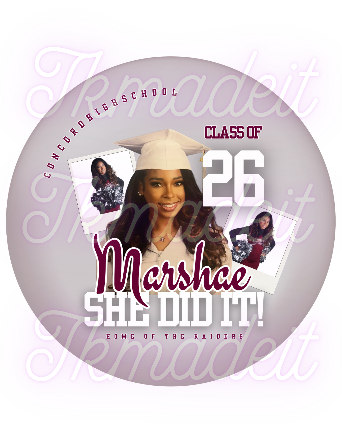 grad button template