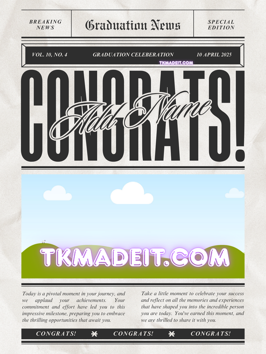 Graduation newspaper template