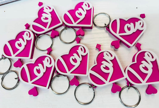 Heart key chains