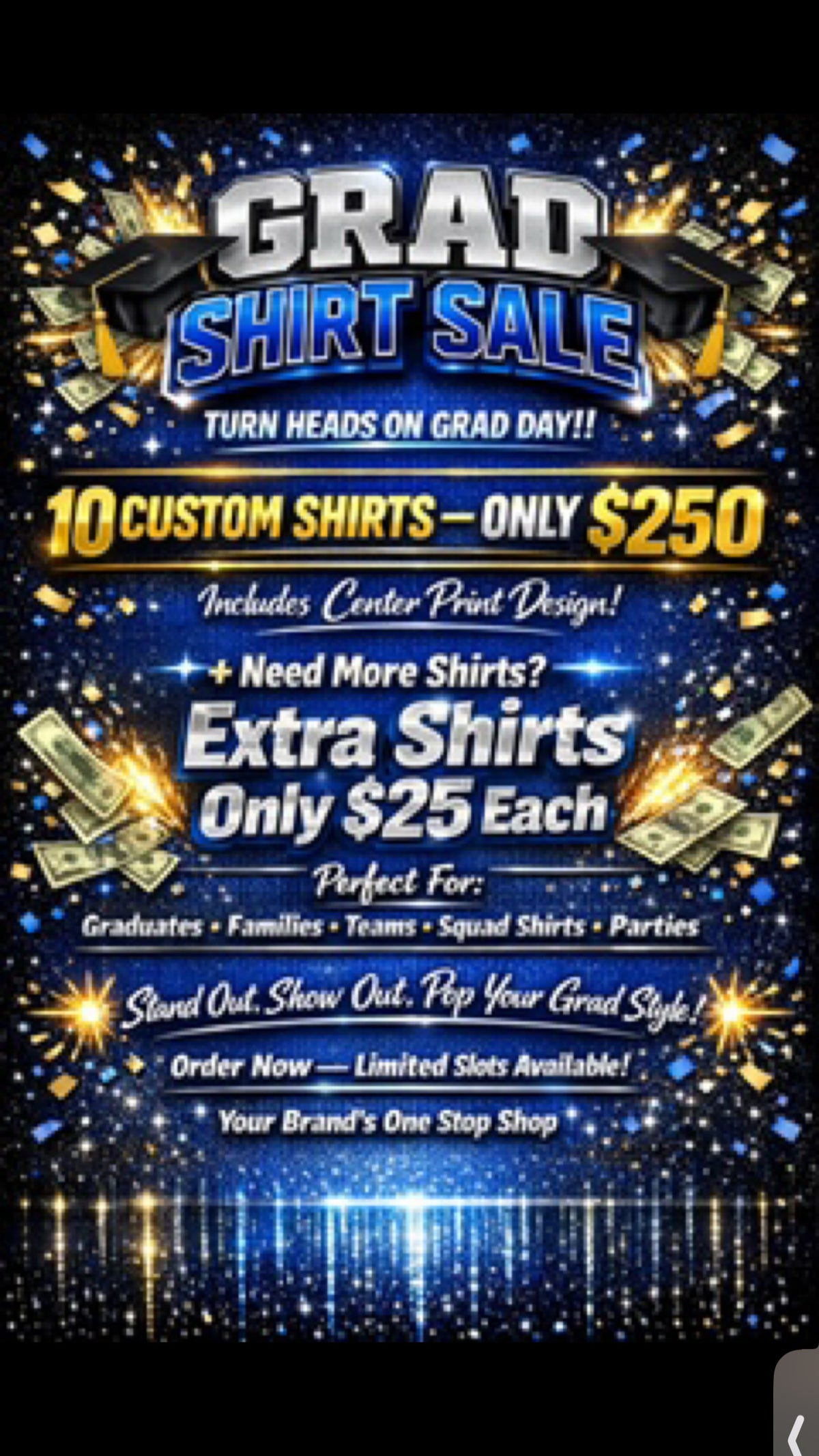 10 shirt grad/prom